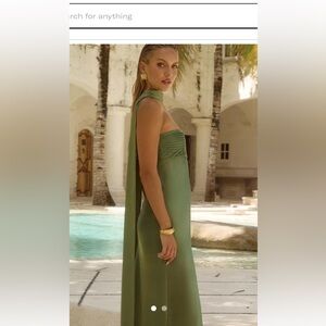 Elegant Green Strapless Dress